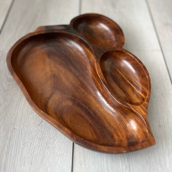 Vintage Wooden Monkey Pod Dish Tray Table decor - Picture 1 of 9